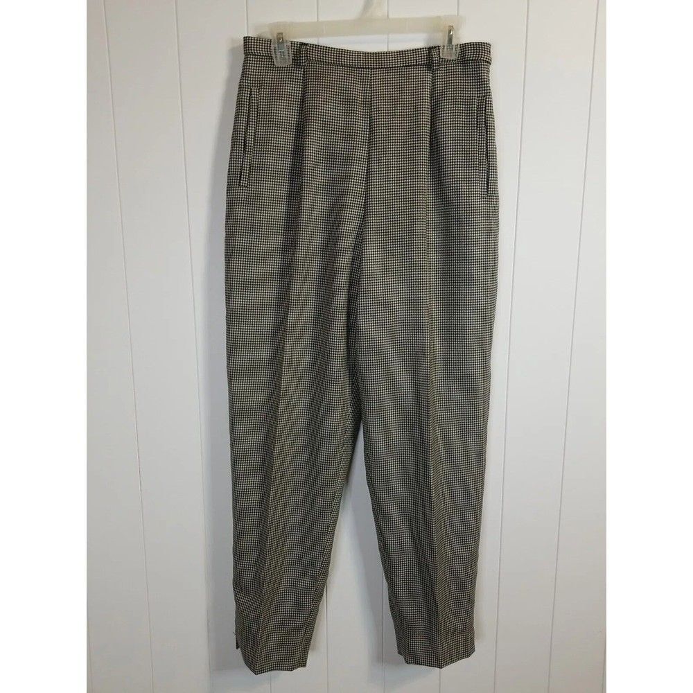 Pendleton Virgin Wool Pants Women's 12 Houndstooth Lined Made in USA